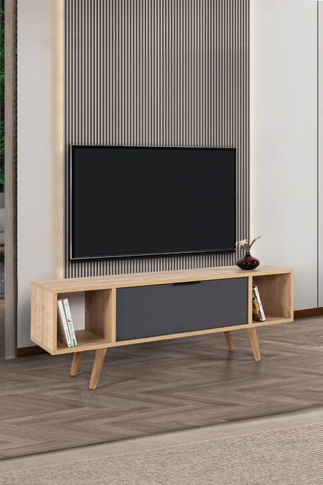 Hanah Home Mesir 3324 Soporte para TV Roble Zafiro y Antracita